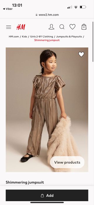 H&M комбінезон святковий дівчачий 1.5-2 роки 92