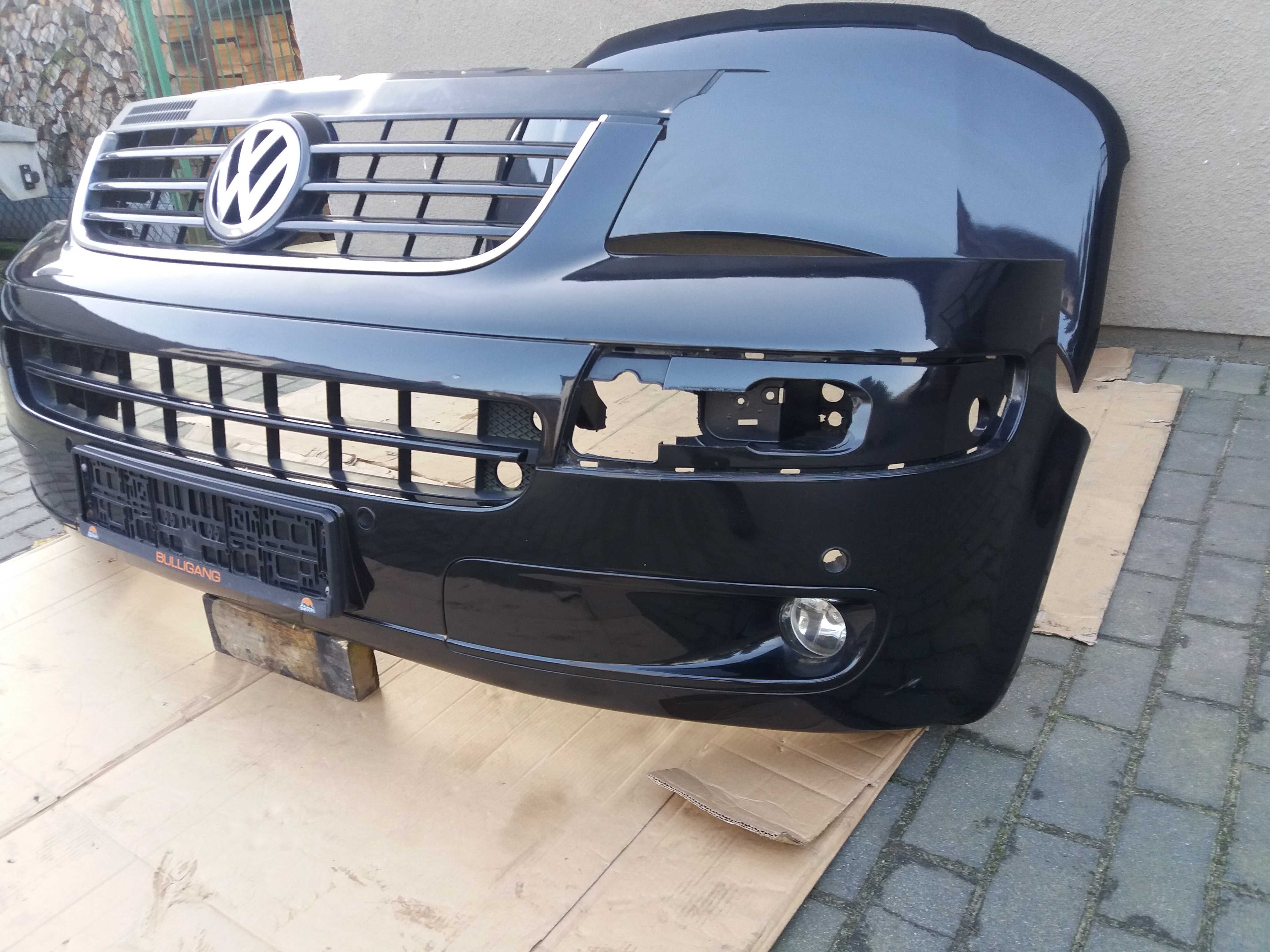 Zderzak przedni przód Maska VW T5  MULTIVAN CARAVELLE 04-10r czarny