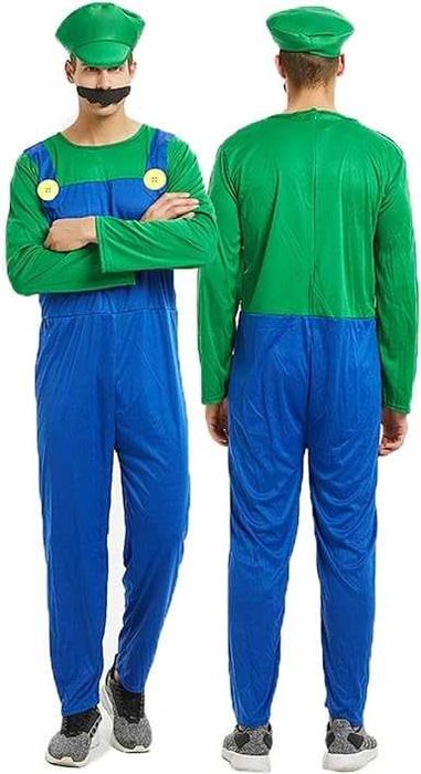 Strój przebranie Luigi dla mężczyzn Super Mario Bros rozmiar L Q82
