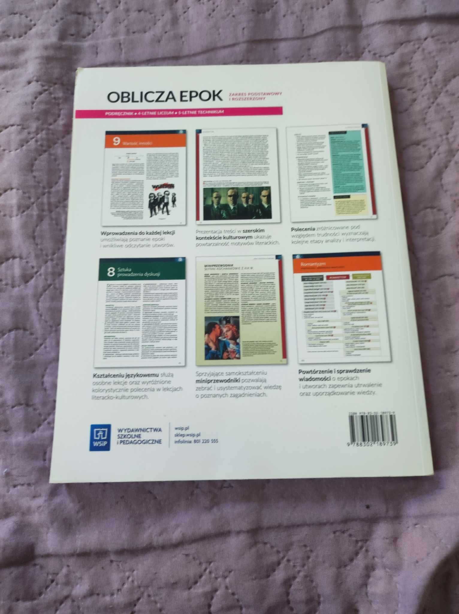 J. polski Oblicza epok 2.2 Wsip ZPR, PODRĘCZNIK używany