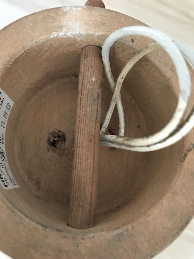 Lampa zyrandol wiszący drewniany