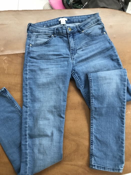 Spodnie jeansy H&M rozm 38 M jasne jegginsy rozciągliwe