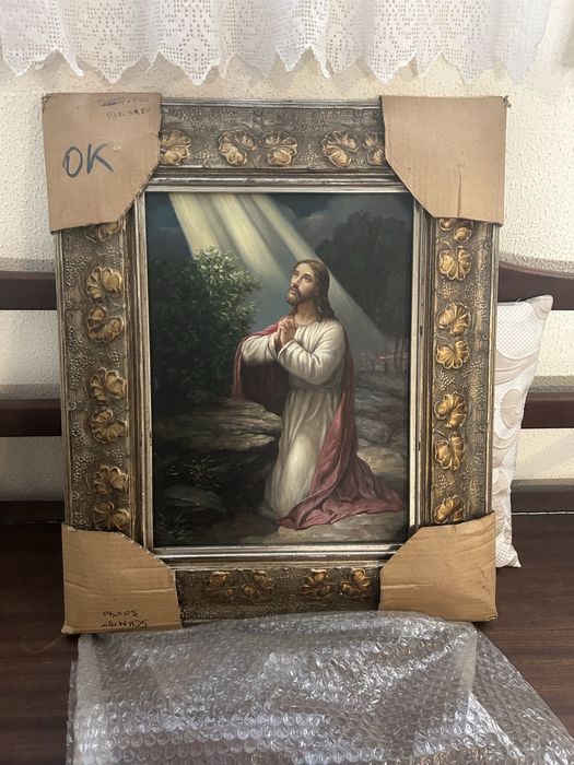 Quadro de jesus a rezar