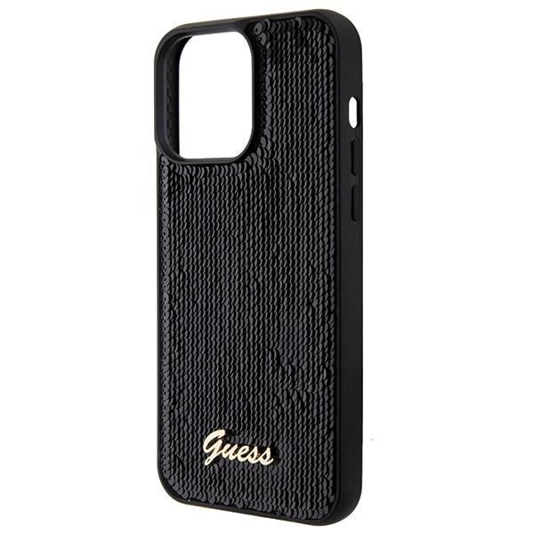 Etui Guess Sequin Script Metal Na Iphone 15 Pro - Czarne