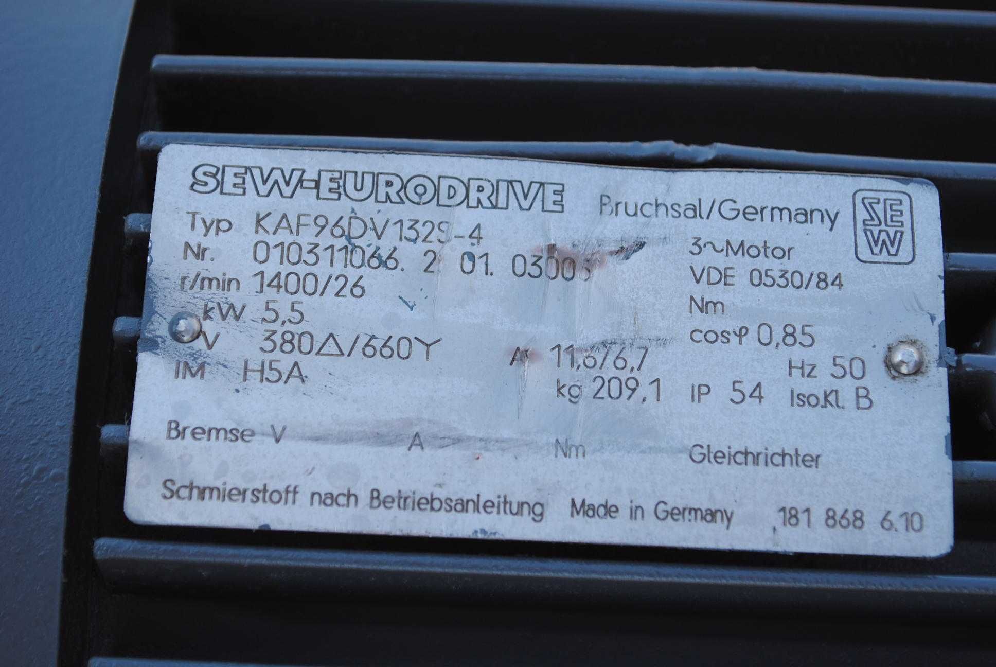 Motoreduktor kątowy 5.5kw. 26obr./min. firmy SEW
