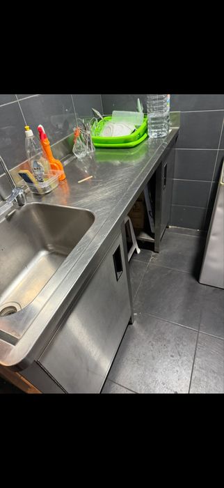 Bancada em inox com 1 pio