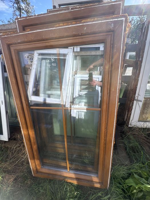 2x okno  plastikowe 90x150 zloty dab obustronny (kamienica, szpros, ru