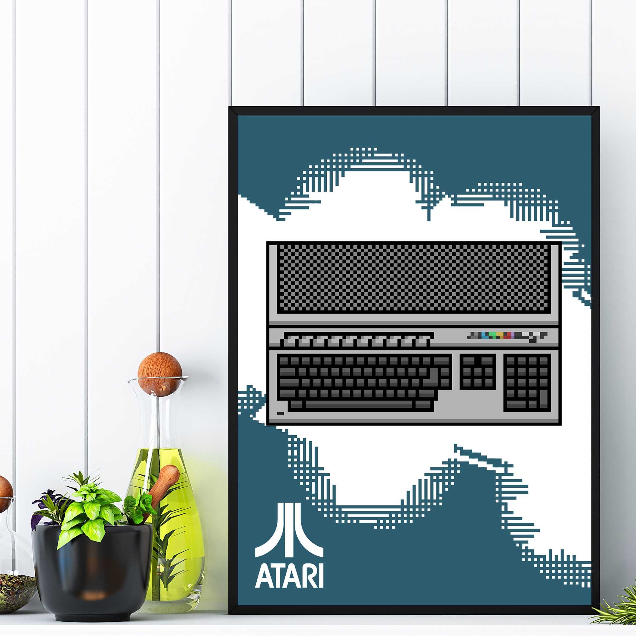 plakat komputer atari, obraz do salonu, plakat atari retro