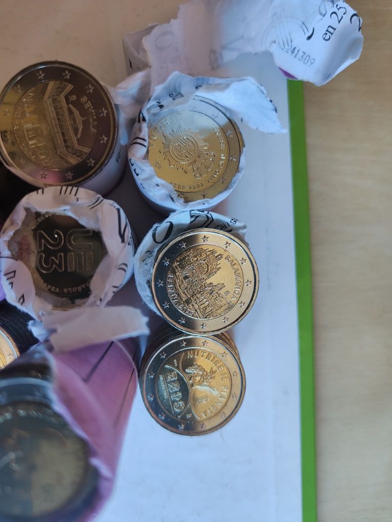 Troco moedas conmemorativas y euros Espanha e Italia