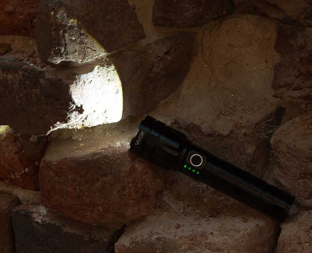 ZOOM Latarka LED taktyczna wojskowa akumulatorowa 30W MOCNA solidna