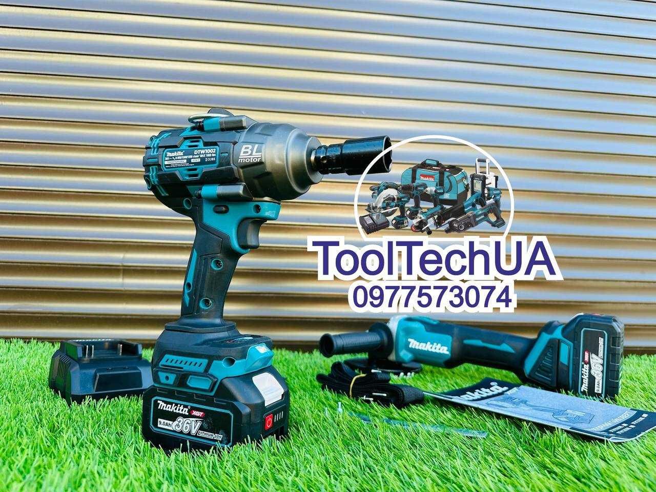 Набор Makita 2/1 Гайковерт DTW1002 XGT + Болгарка DGA504 1000Hm 36V-9A