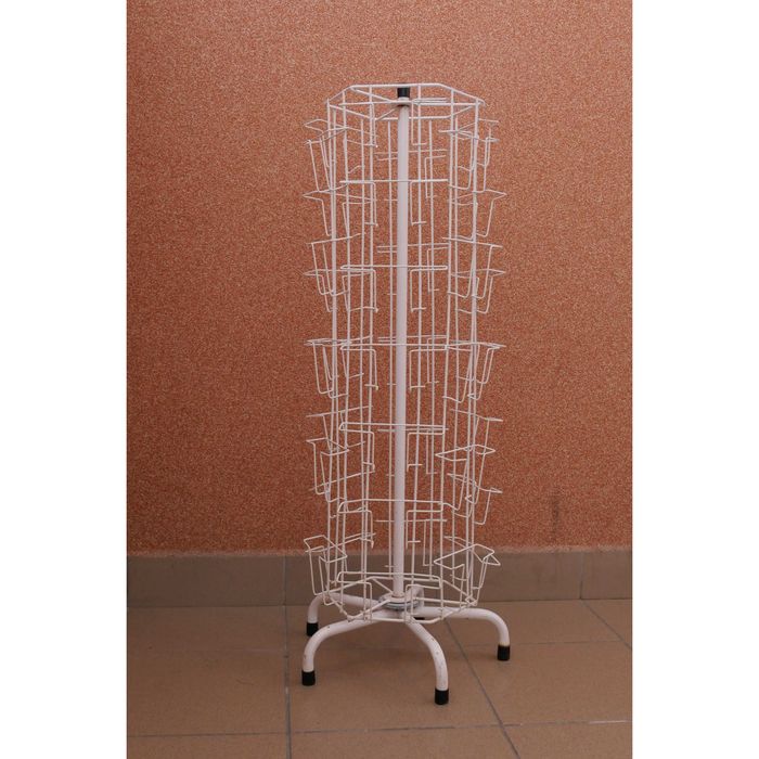 Stojak obrotowy biały na pocztówki, widokówki, kartki pocztowe 96 cm