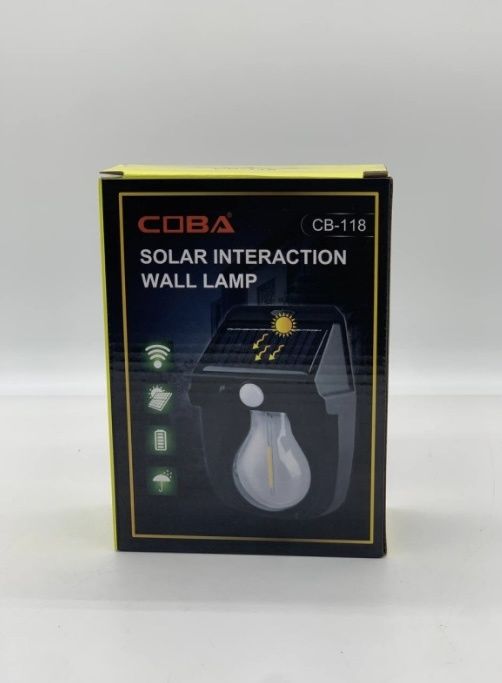 Фонарь на солнечной батарее с датчиком движения Solar Wall Lamp COBA