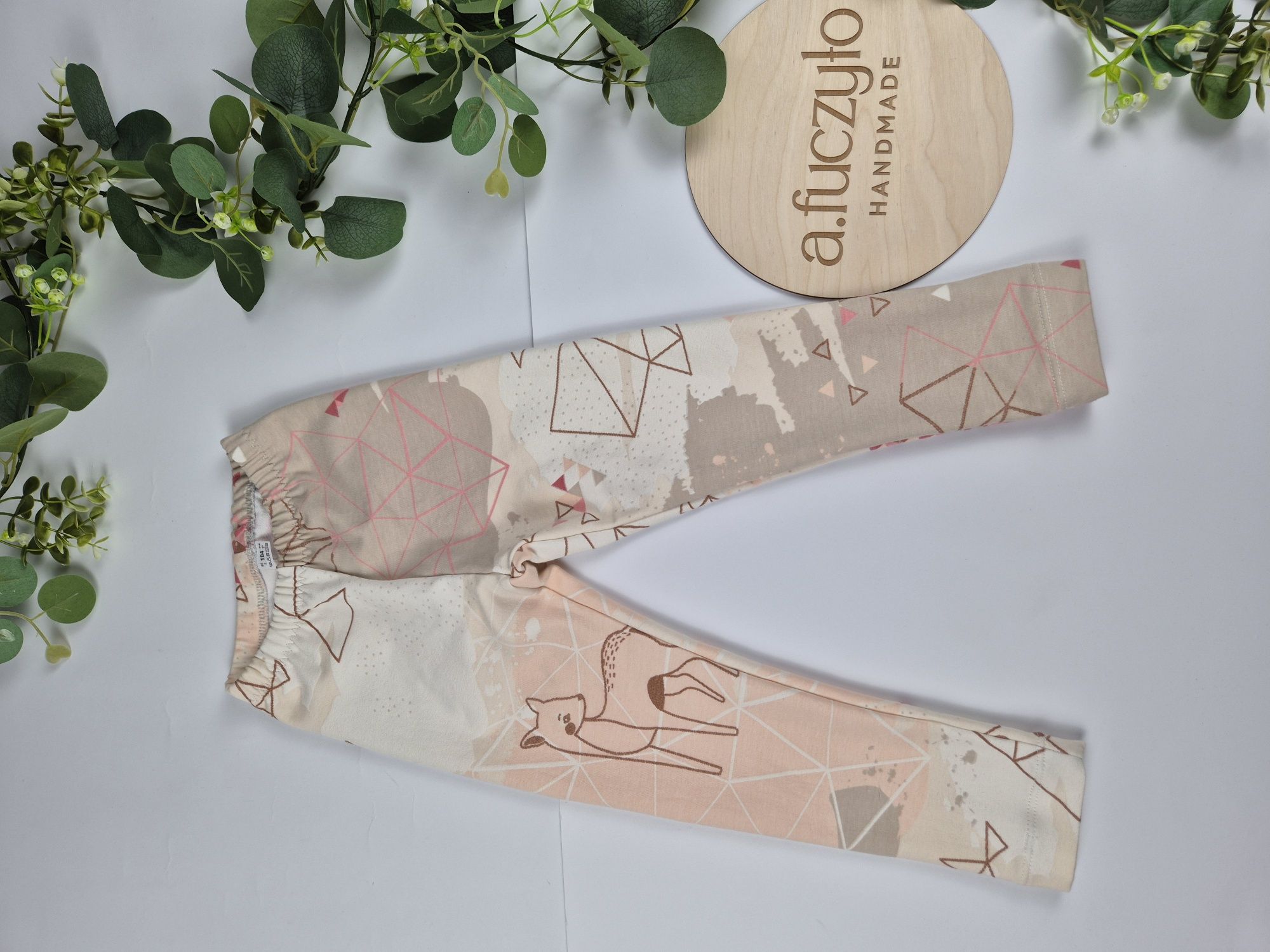 Legginsy dziewczęce dresowe rozmiar 104 nowe handmade