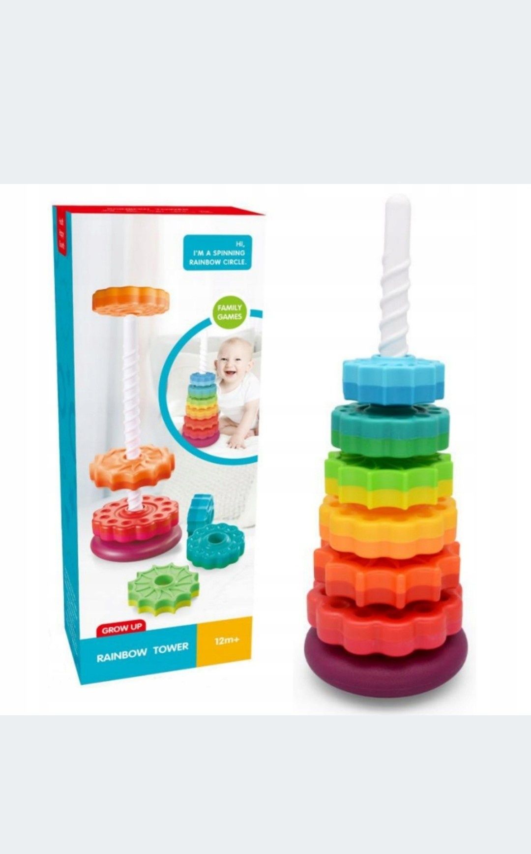 Piramida zabawka edukacyjna hit prezent na roczek chrzciny święta