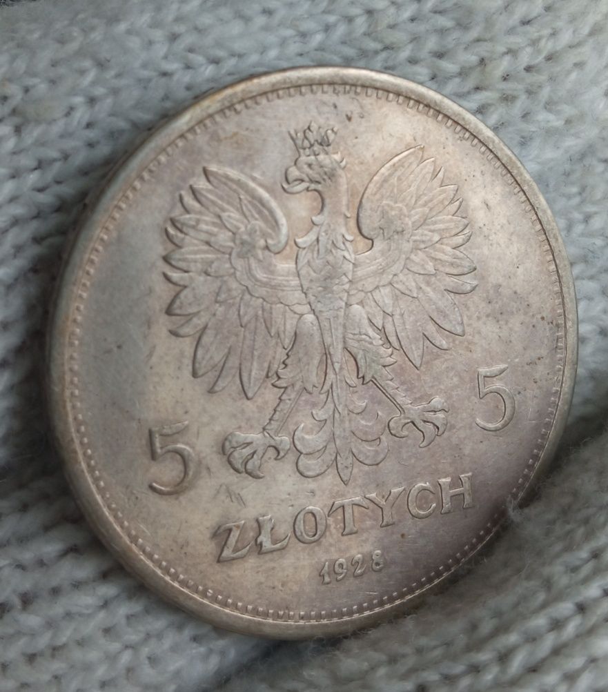 Srebrna moneta 5 złotych Nike 1928