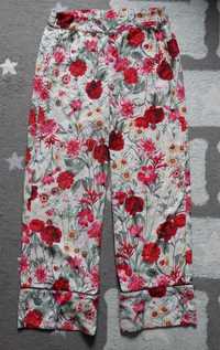 Spodnie w kwiaty Gina Tricot rozm. 34/XS wiosenne szerokie nogawki