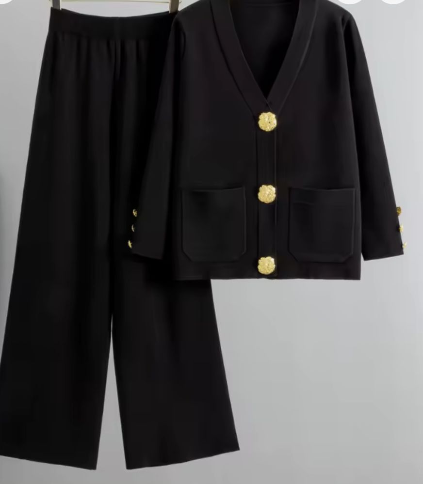 Kontantto komplet dzianina sweter spodnie  czarnyxs-2xl
