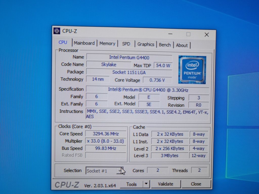 Processador intel pentium G4400 3.30 Ghz