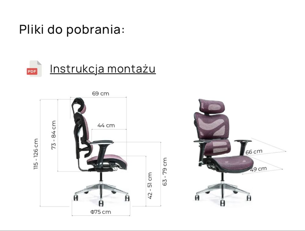 Fioletowy ergonomiczny fotel biurowy, outlet, %, ostatnie szt