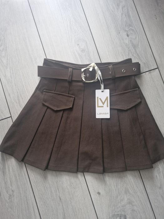 Nowa  mini spódniczka brązowa czekolada r. XS/S