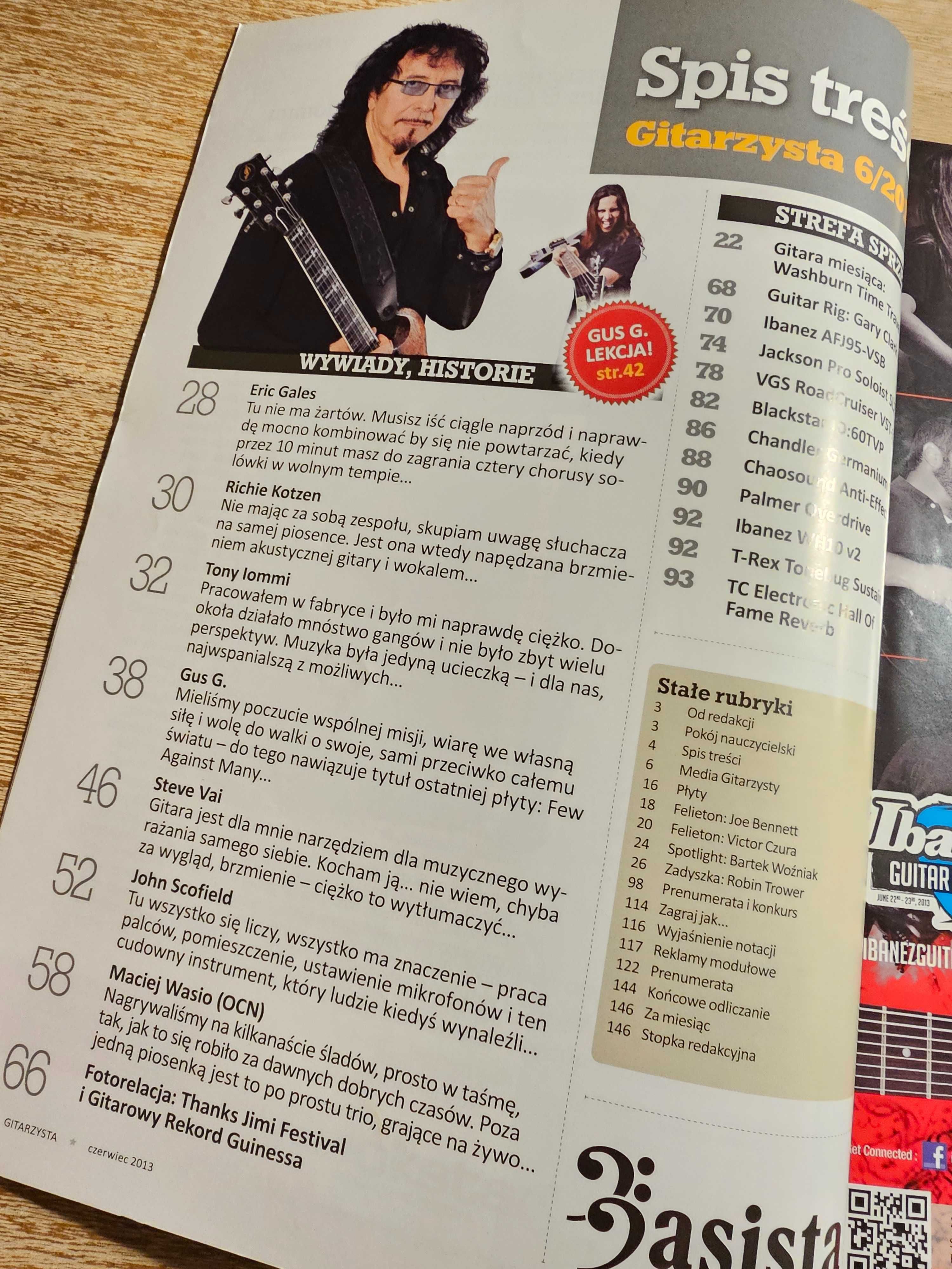 Gitarzysta #90 + Basista #33 6/2013 - Tony Iommi, Steve Vai, Gus G.