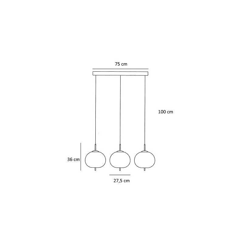 Lampa wisząca żyrandol PEONIA 3 źródła światła