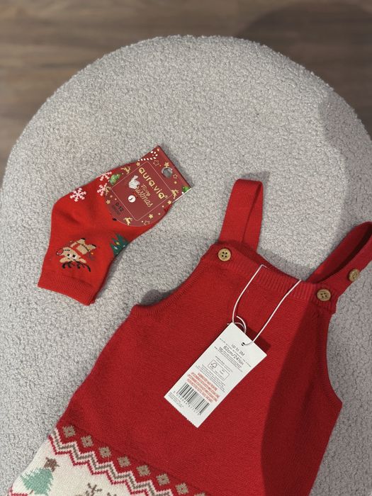 Дитячий Новорічний / різдвяний набір комплект ромпер плаття 62, 68 роз