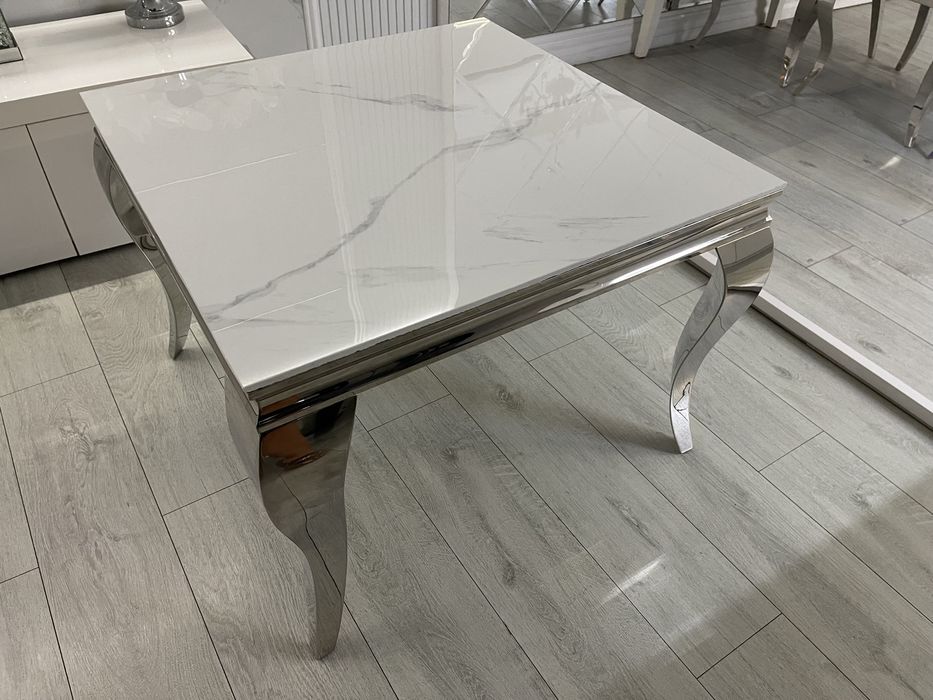 Ława stolik kawowy glamour primavera 80x80 chrom