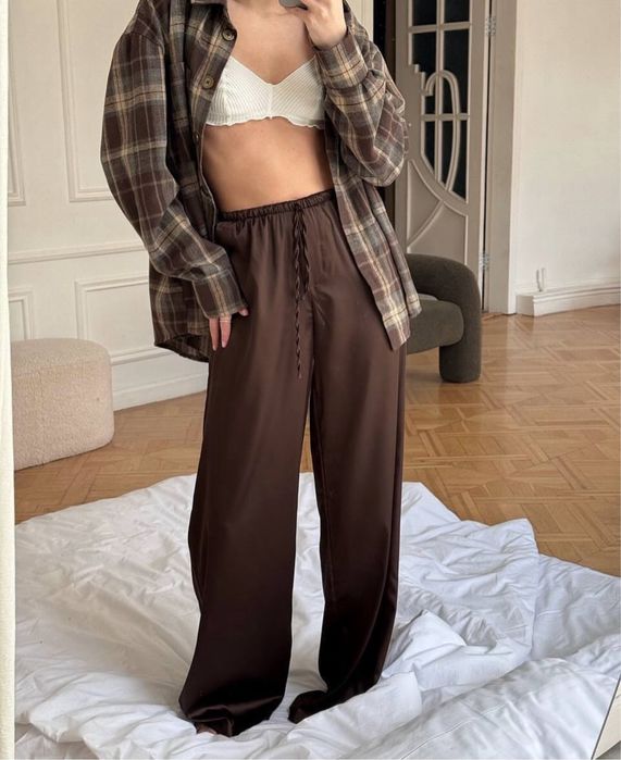 Шовкові штани шоколад