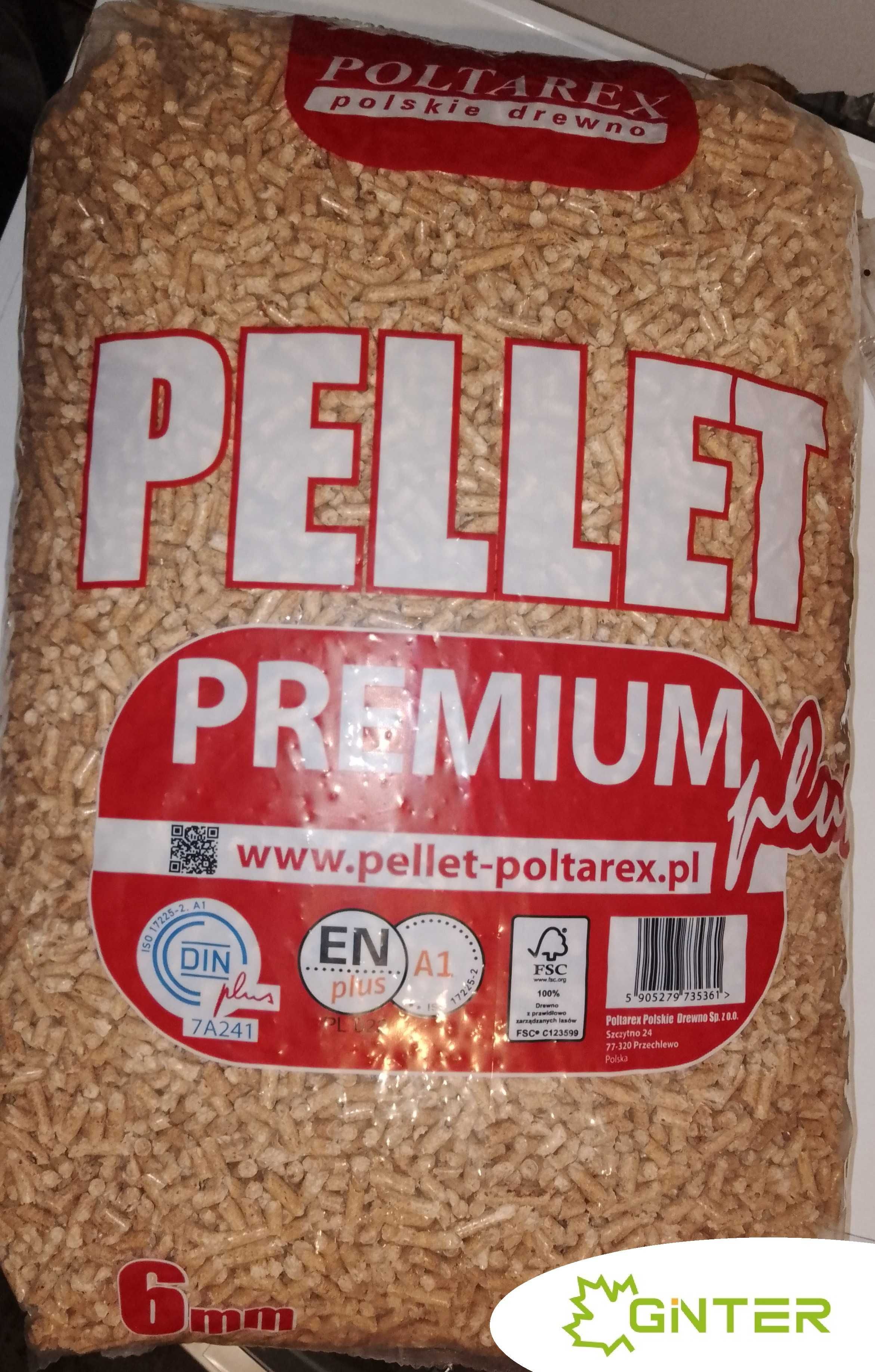 Pellet Premium Poltarex certyfikat EN plus A1, DIN plus