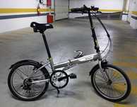 Bicicleta dobrável hoptown 540 Decathlon c suporte e alforge traseiro