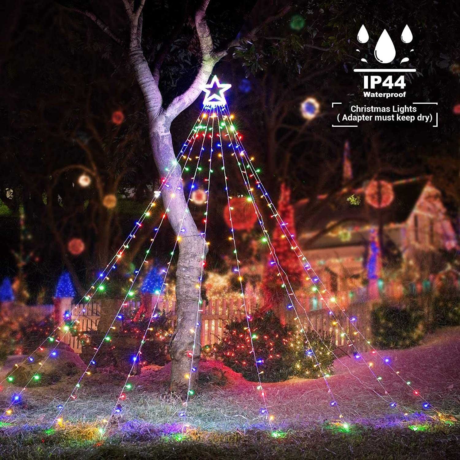 Cortina de luzes de Natal, 317 LED, novo