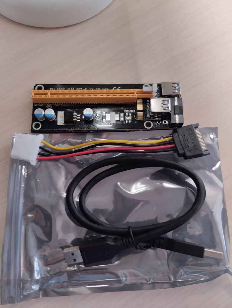 Райзер PCI-E to 16x, USB, Mollex 4 pin