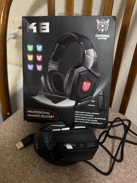 Ігрові навушники ONIKUMA мишка у подаркнок