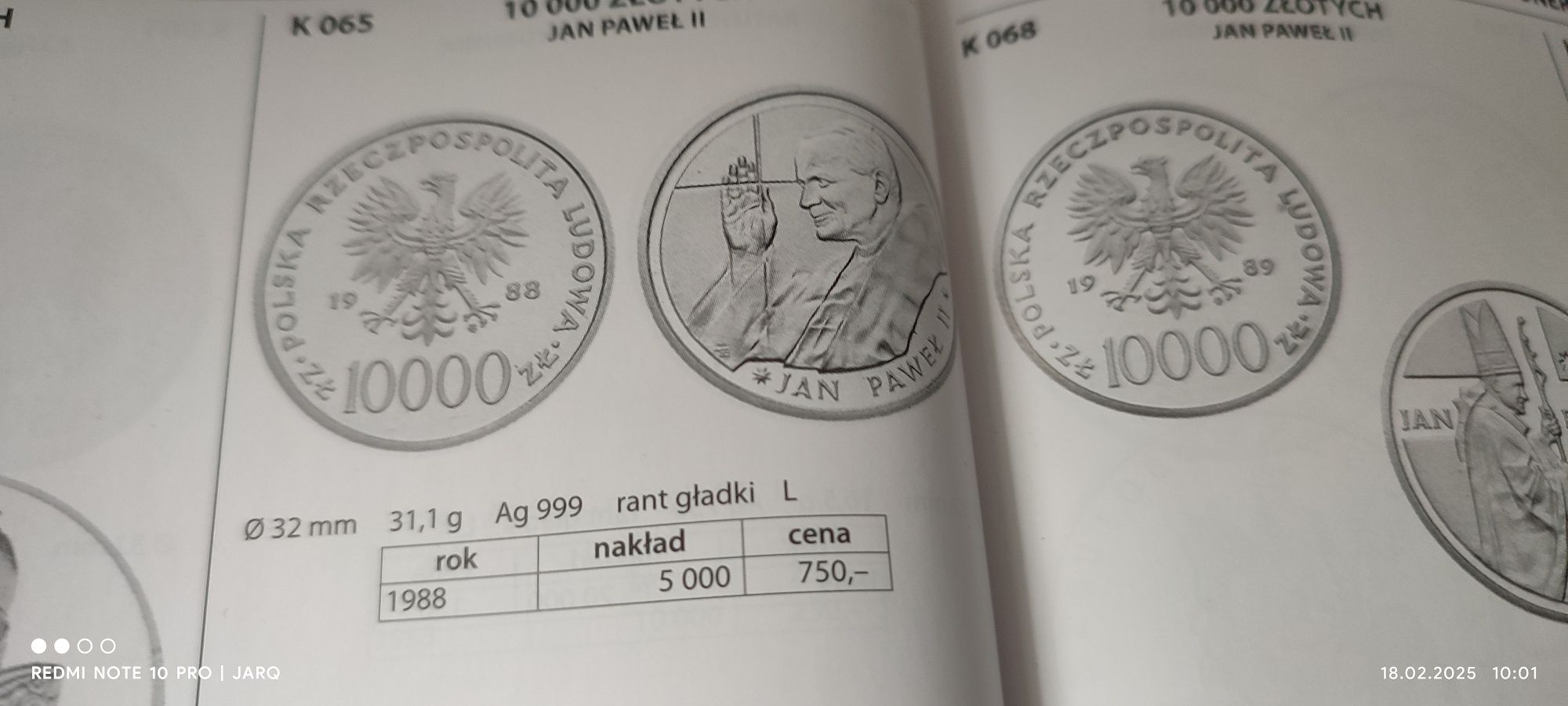Srebrna moneta z papieżem