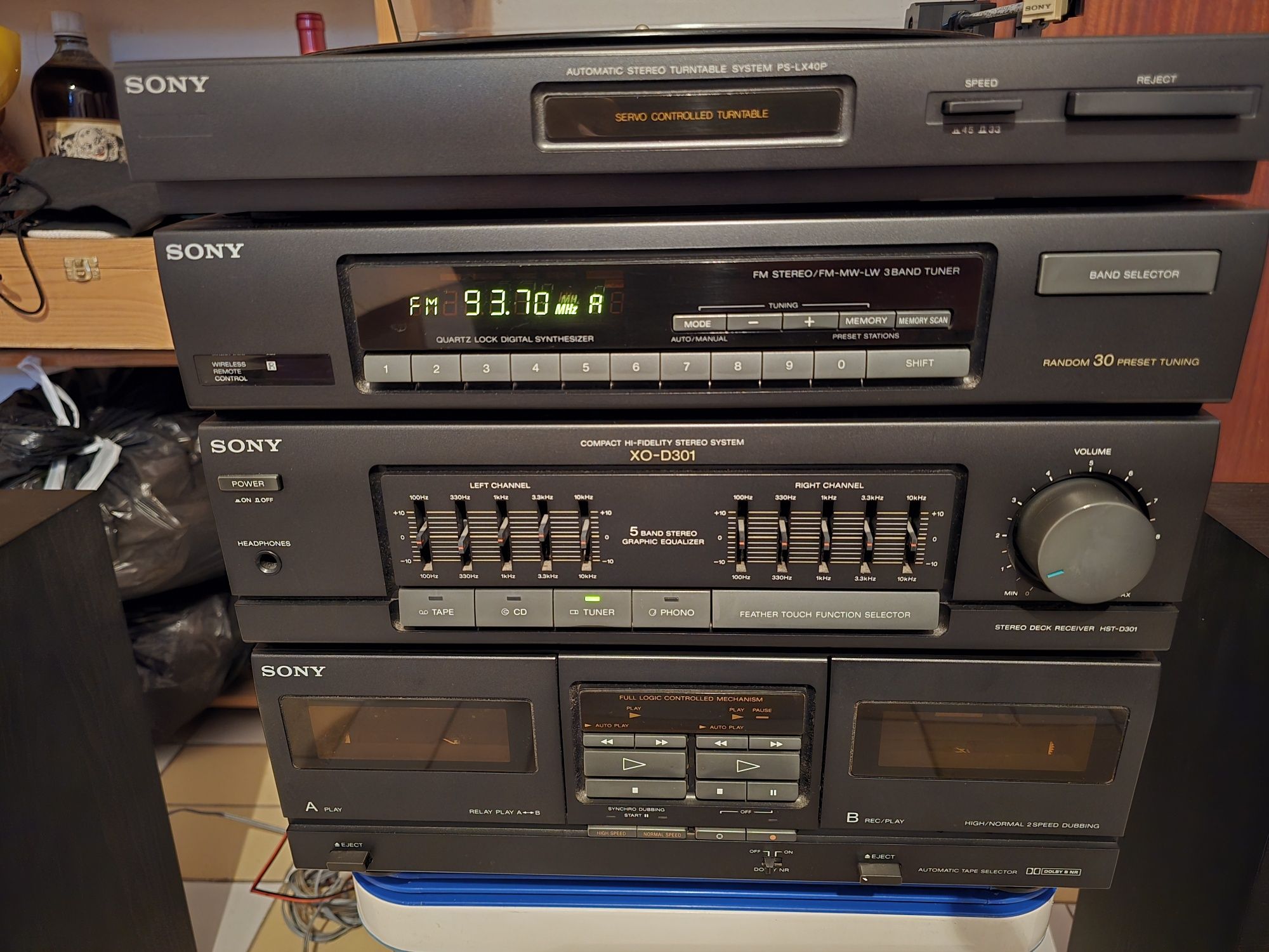 Aparelhagem Sony com Gira Discos