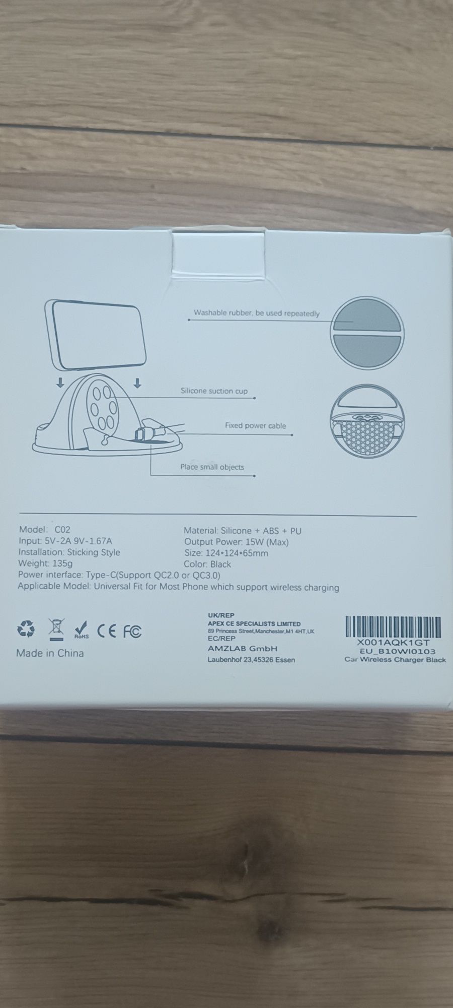 Beeasy 15W Bezprzewodowa Ładowarka Samochodowa, uchwyt na deske