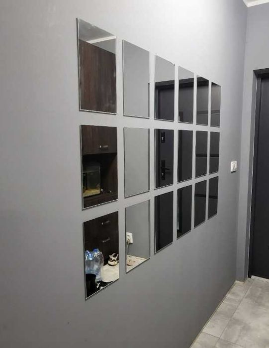 Lustro ścienne akrylowe prostokąty zestaw 9 sztuk 210 x 300 mm