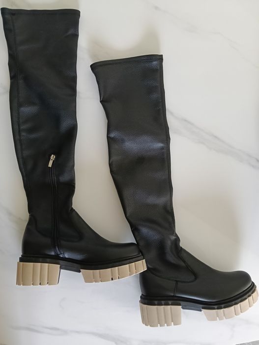 kozaki muszkieterki skórzane długie Oleksy