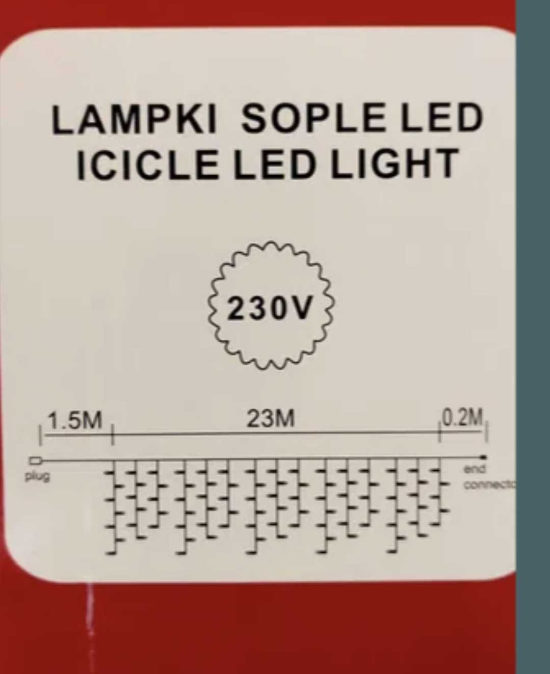 Kurtyna 500led ciepły biały z fleszem