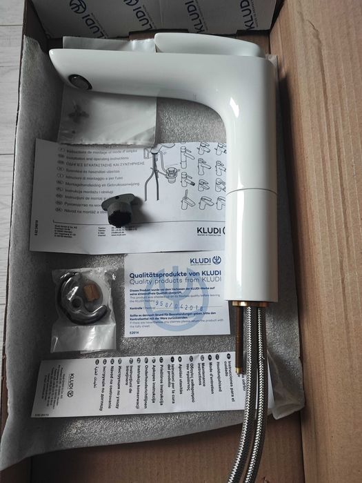 Kludi Balance bateria umywalkowa stojąca wysoka biała/chrom