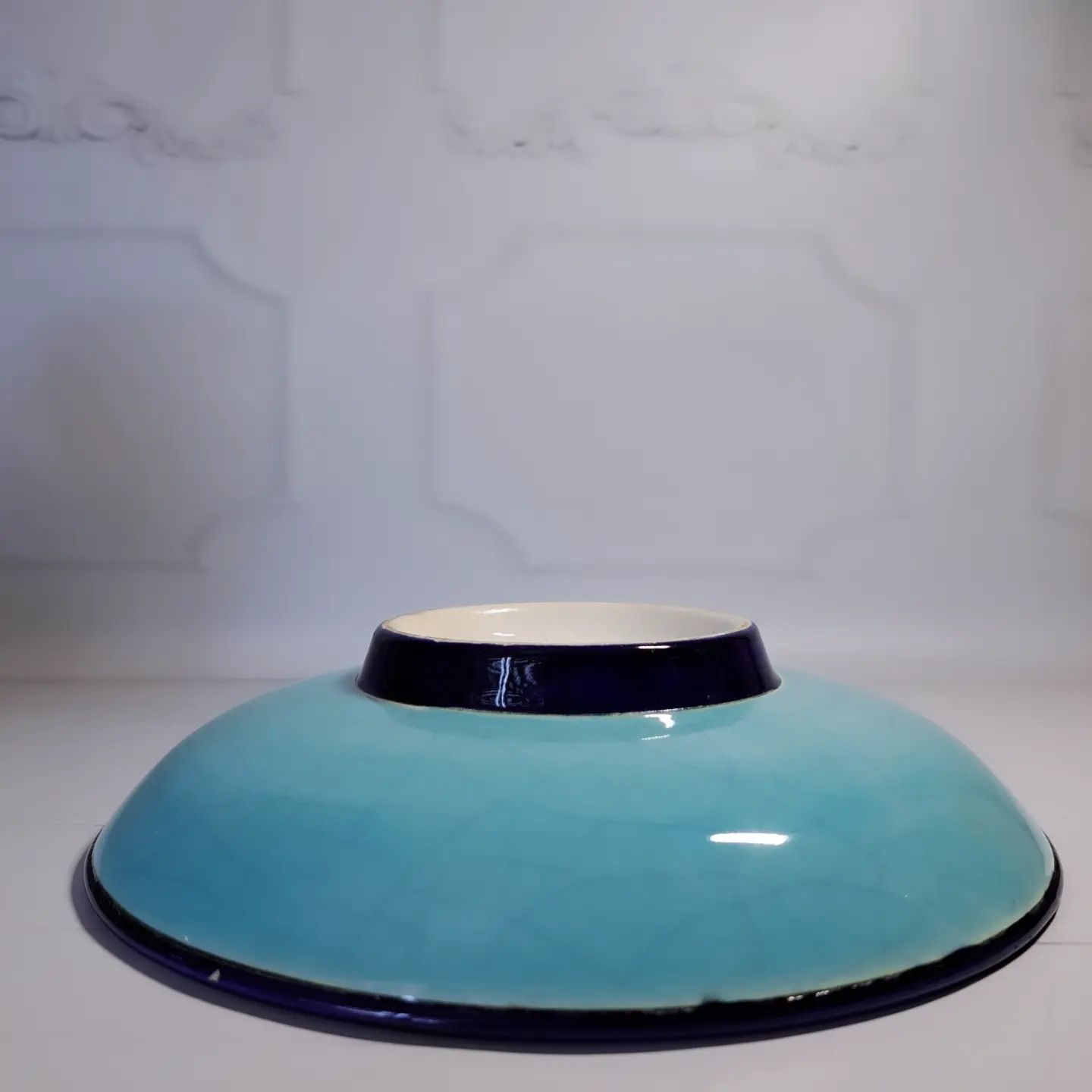Talerz ozdobny Art deco Francja Longwy enamels  Ceramika Unikat