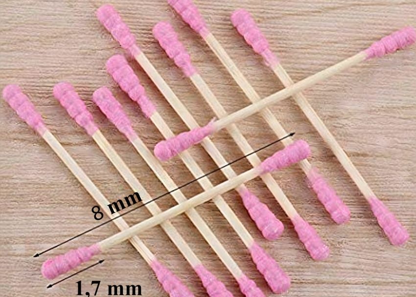 Higieniczne Patyczki Do Uszu 100 Sztuk Drewniane Kosmetyczne Różowe