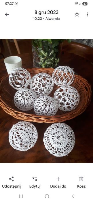 Szydełkowe ozdoby choinkowe