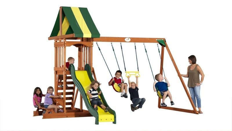 PLAC ZABAW OGRODOWY SUNNYDALE zjeżdżalnia huśtawki domek  OKAZJA!