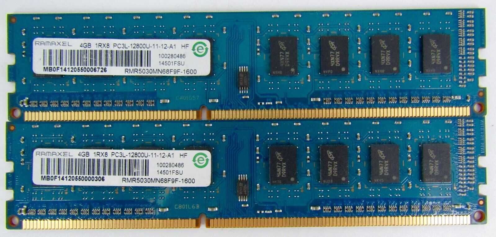 8GB (2x4GB) Memória RAM 4GB DDR3 1600MHz PC3-12800U CL11