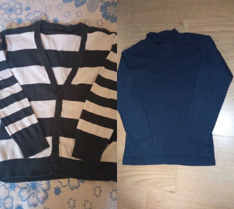 Кардиган кофта на пуговицах джемпер 116-122 гольф гольфик темно синий