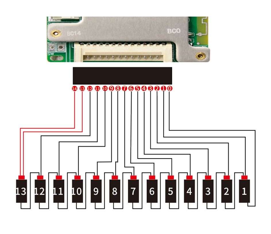 Smart BMS JIABAIDA 30A 7S-14S плата з Bluetooth для li-ion та Lifepo4
