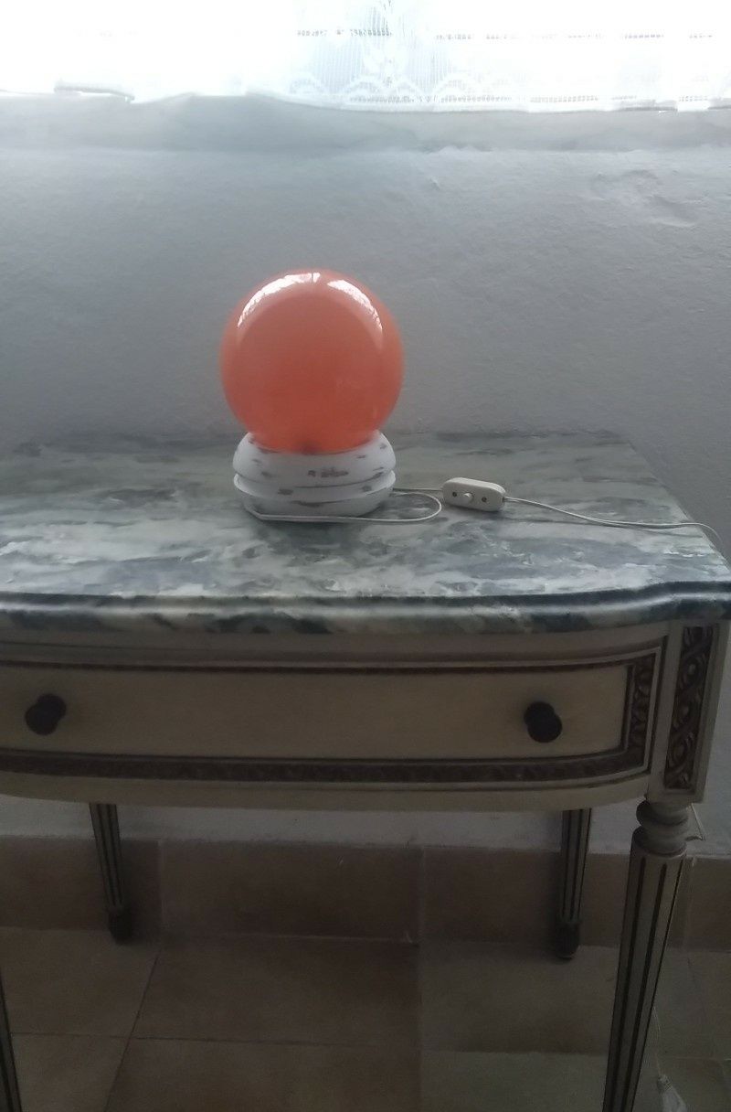 Candeeiro de vidro laranja vintage